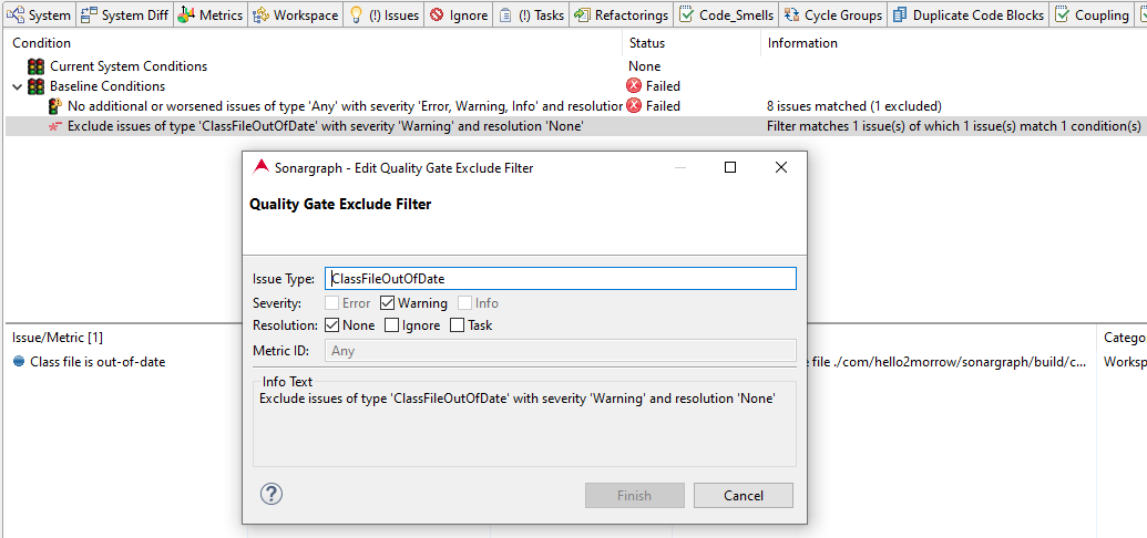 Exclude Filter Dialog