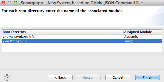 Naming modules for root directories from JSON file
