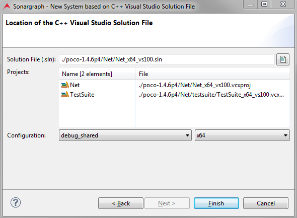 Specify Visual Studio Solution File